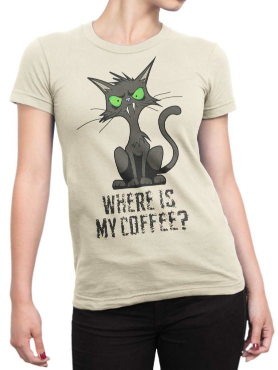 0345 Cat Shirts Coffee Front Woman