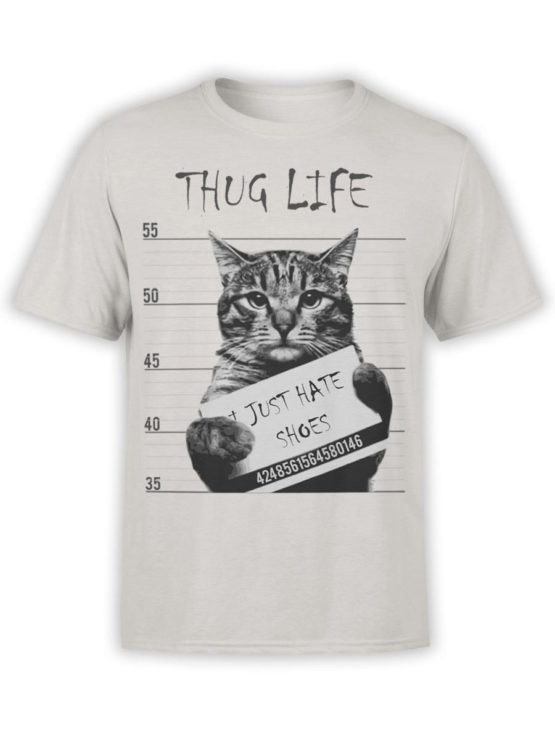 0369 Cat Shirts Thug Life Front Silver