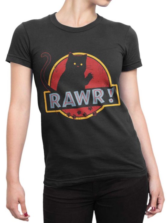 0485 Cat Shirts Rawr Front Woman