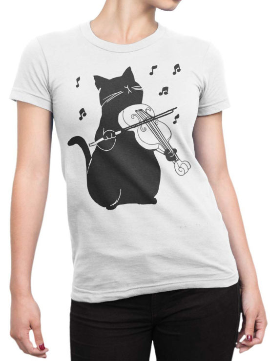 0951 Cool T Shirt Meowsic Front Woman