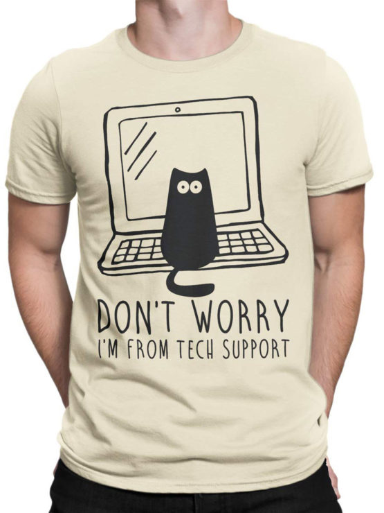 0687 Cat Shirts Tech Support Front Man